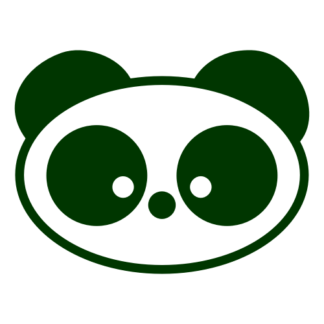 Small Eyed Panda Decal (Dark Green)